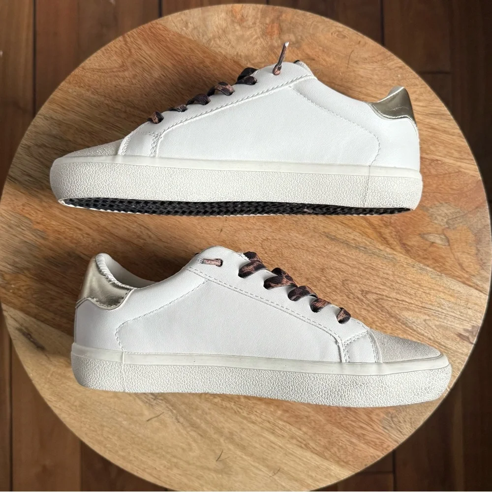 VINTAGE HAVANA Hannah Leather, Suede & Faux Calf Hair Star Sneakers Sz: 5.5 - Picture 4 of 10